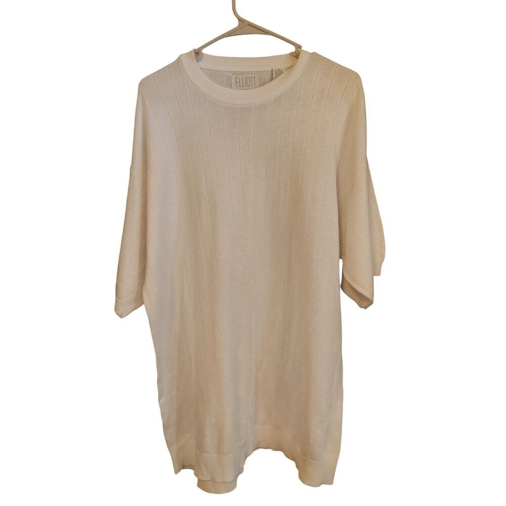 Elliot Men's XL White Short‎ Sleave Ribbed Net Shirt